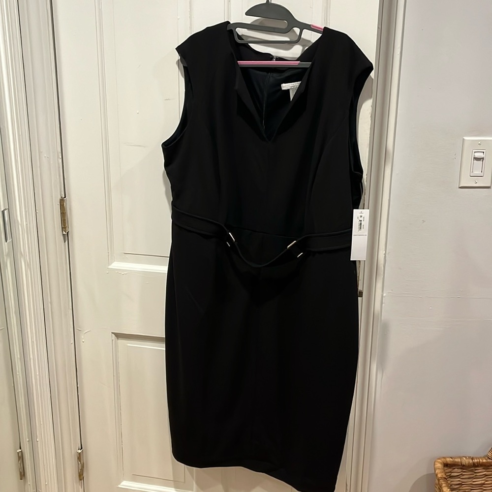 NWT London Times faux belt career dress